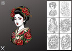 Japanese Tattoo Artist, Watercolor & Flash design kit