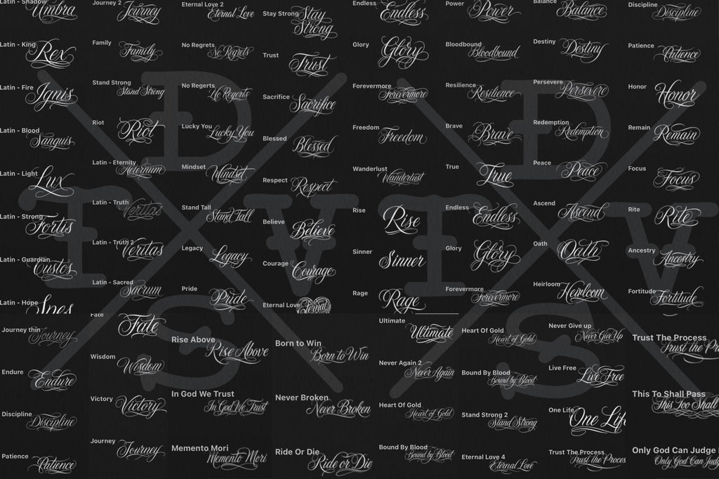 Chicano Lettering kit - Procreate XL | Cholo ( digital download ) Tattoo Fonts design kit