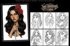 Neo-Traditional Tattoo References, Procreate Stamps & Flash Art, Procreate/Photoshop 300+