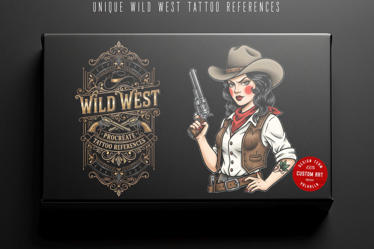 Wild West Tattoo Stencils Bundle - 200+ Procreate Stamps