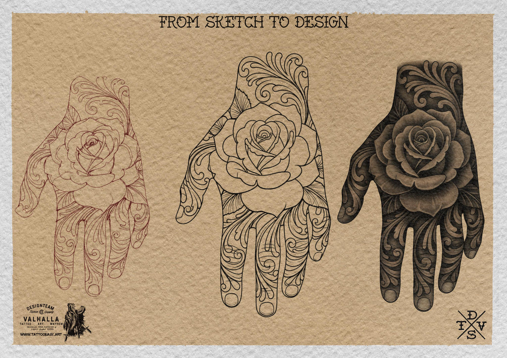 ProcreateTattoo Stamp Brushes, Hand Tattoo ideas ( digital download )