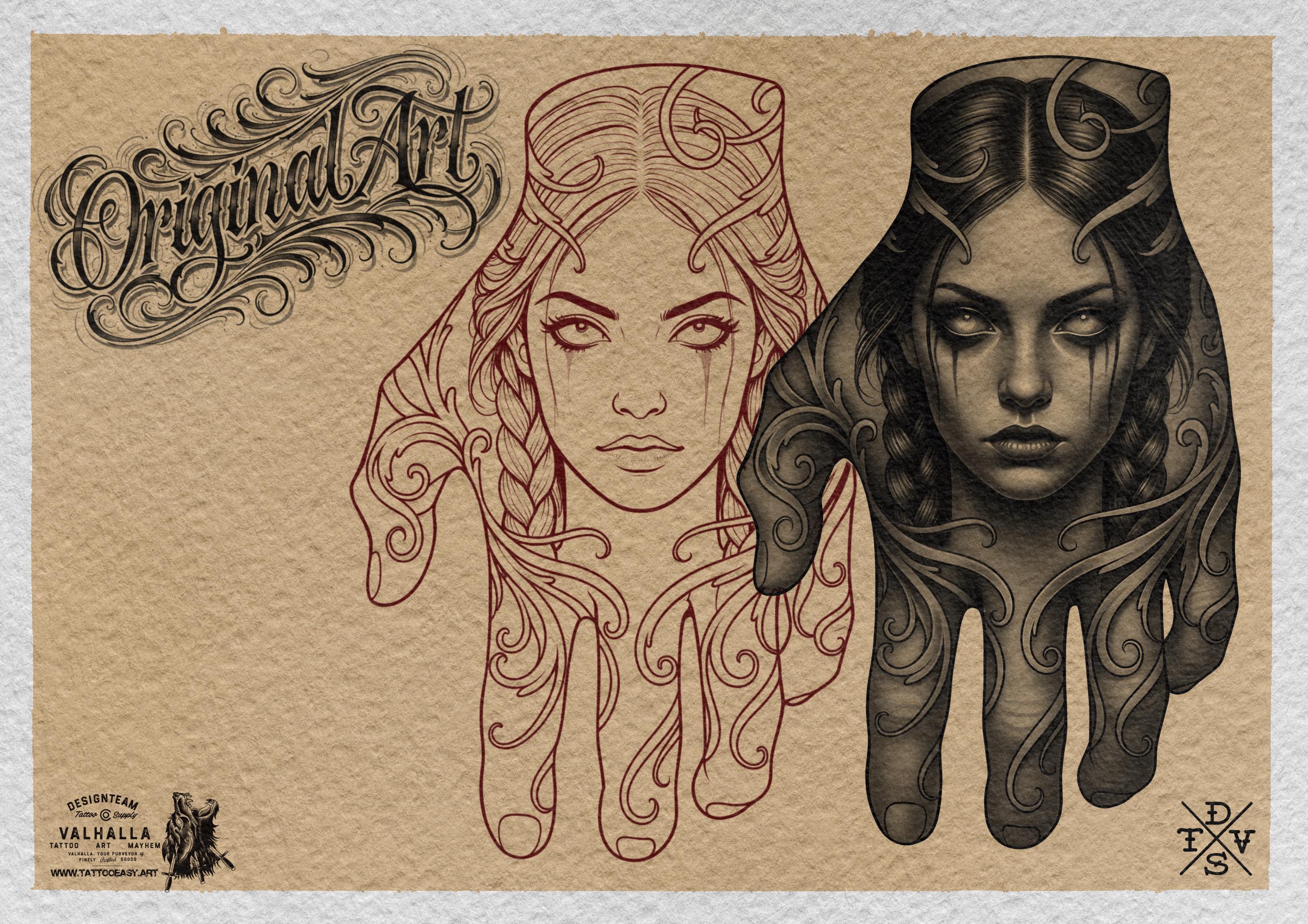 ProcreateTattoo Stamp Brushes, Hand Tattoo ideas ( digital download )
