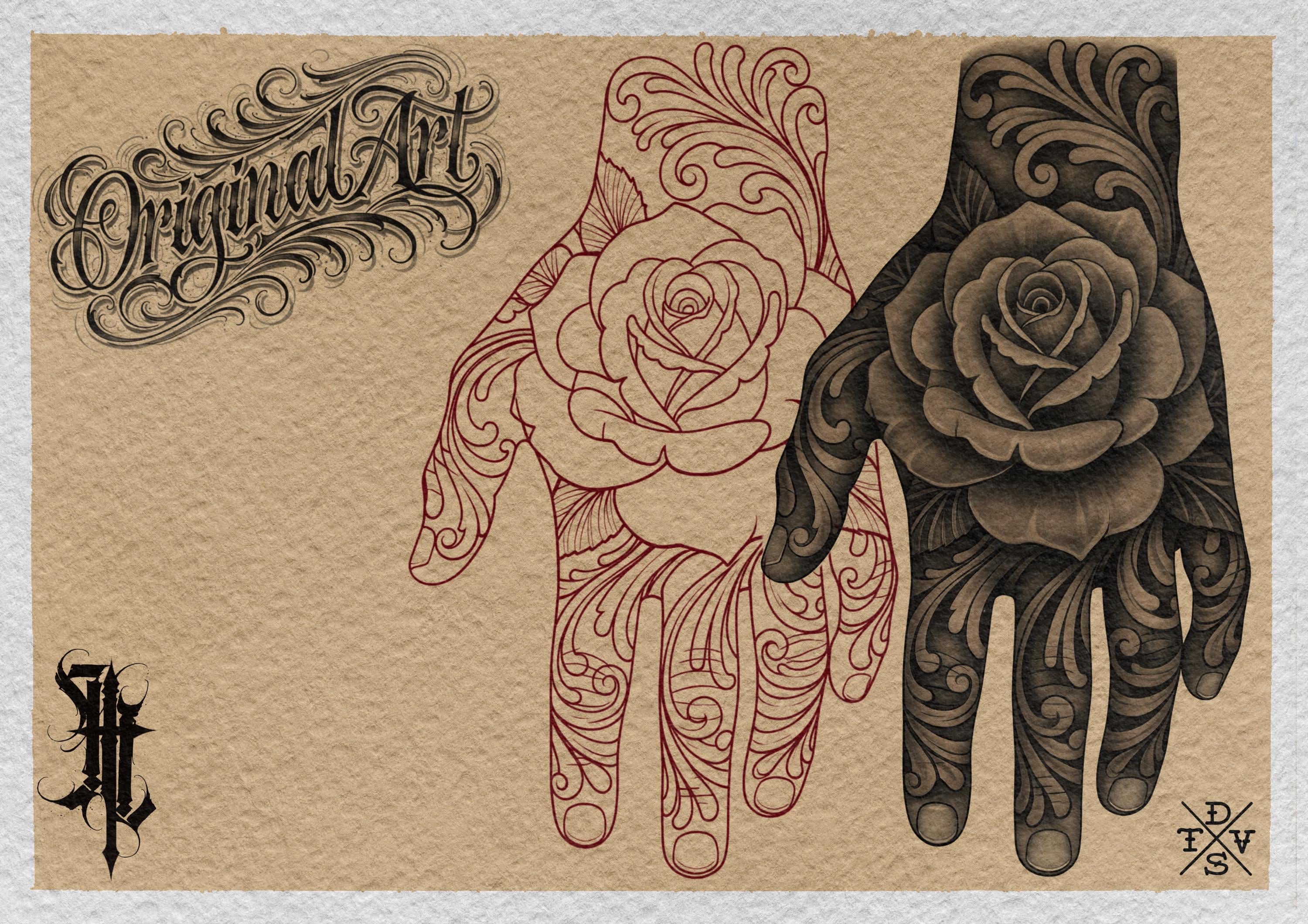 ProcreateTattoo Stamp Brushes, Hand Tattoo ideas ( digital download )