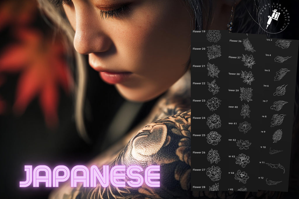 Japanese Tattoo Artist, Watercolor & Flash design kit
