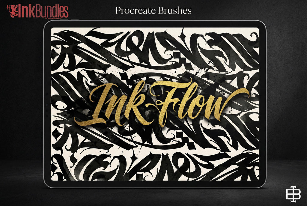 Blackletter Procreate Brushes: Gothic Calligraphy, Tattoo Lettering