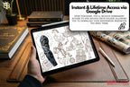 Traditional Wild Western Tattoo Design kit - Procreate & PNG | 200+ Classic Cowboy Tattoos