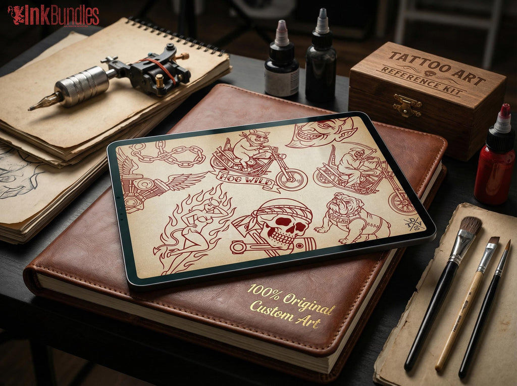 Traditional Biker Tattoo Stencils – Procreate Stamps