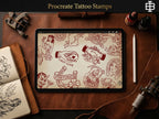 Traditional Gambling Casino Tattoo Design kit - Procreate | 113 Classic Mans ruin Tattoo stencils