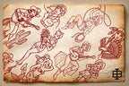 Traditional Pinup Design kit - Procreate | 150+ Classic old-scool , stencils ( digital download ) Tattoo Flash Art