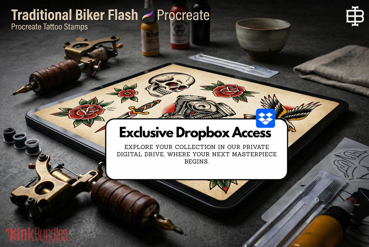 Traditional Biker Tattoo Stencils – Procreate Stamps