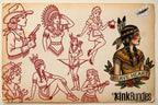 Traditional Pinup Design kit - Procreate | 150+ Classic old-scool , stencils ( digital download ) Tattoo Flash Art