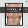 Sternum Tattoo Designs for Procreate: 25 Ready-Made Stamps + Construction Kit (Digital Download