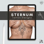 Sternum Tattoo Designs for Procreate: 25 Ready-Made Stamps + Construction Kit (Digital Download