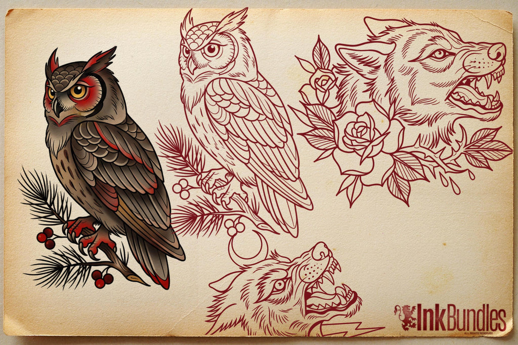 Neo-Traditional vol.1, Procreate creative design kit & custom art! 600+