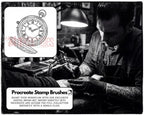 Clock Compass Procreate Brushes, Pocket Watch Tattoo Stencils, Timepiece Stamps Digital Download