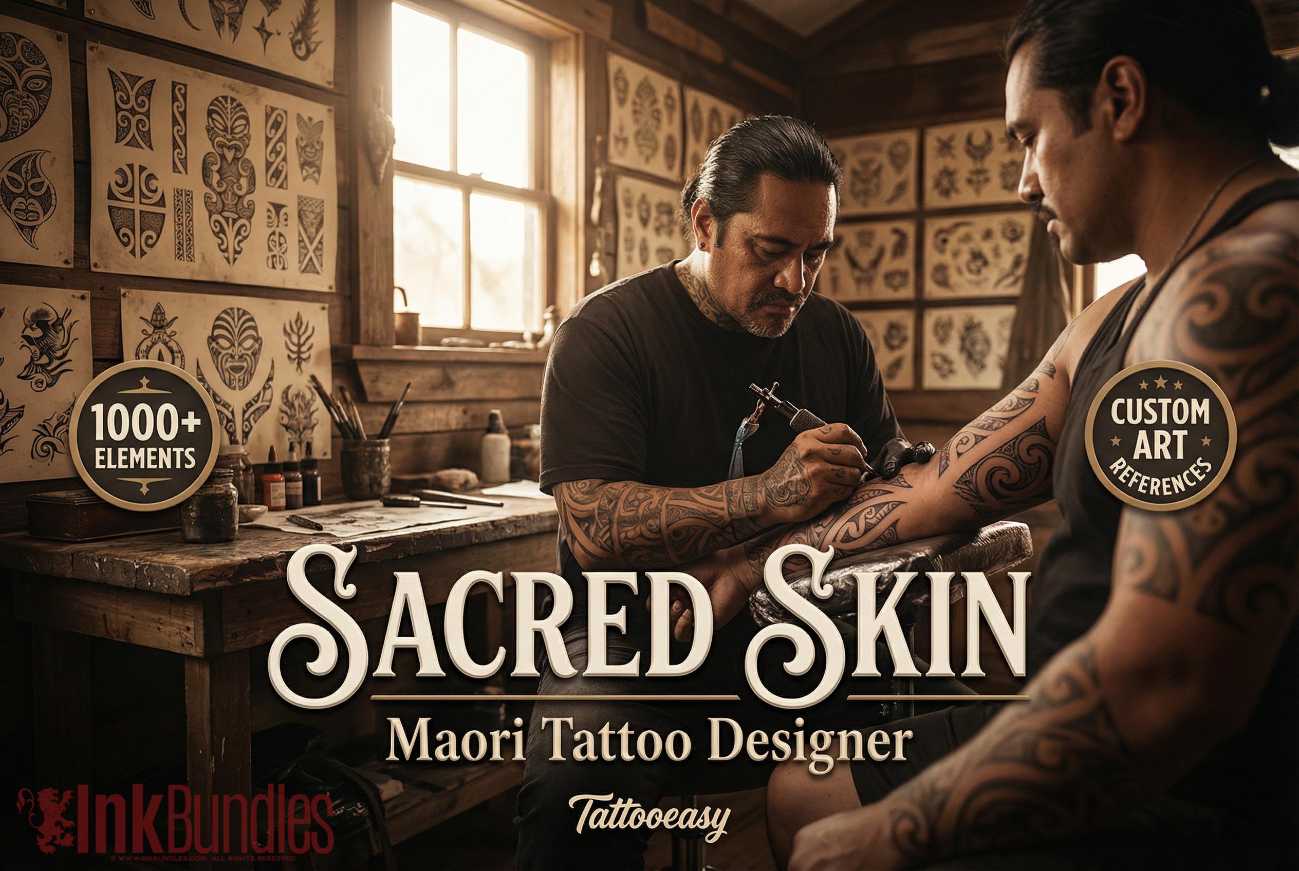 Procreate Tattoo Brushes: Polynesian & Maori Tribal Art Stamps + PNG Bundle