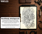 Procreate Neo Traditional Animal Tattoo Design Reference Kit, Brushset & PNG, original stencils