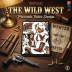 Traditional Wild Western Tattoo Design kit - Procreate & PNG | 200+ Classic Cowboy Tattoos