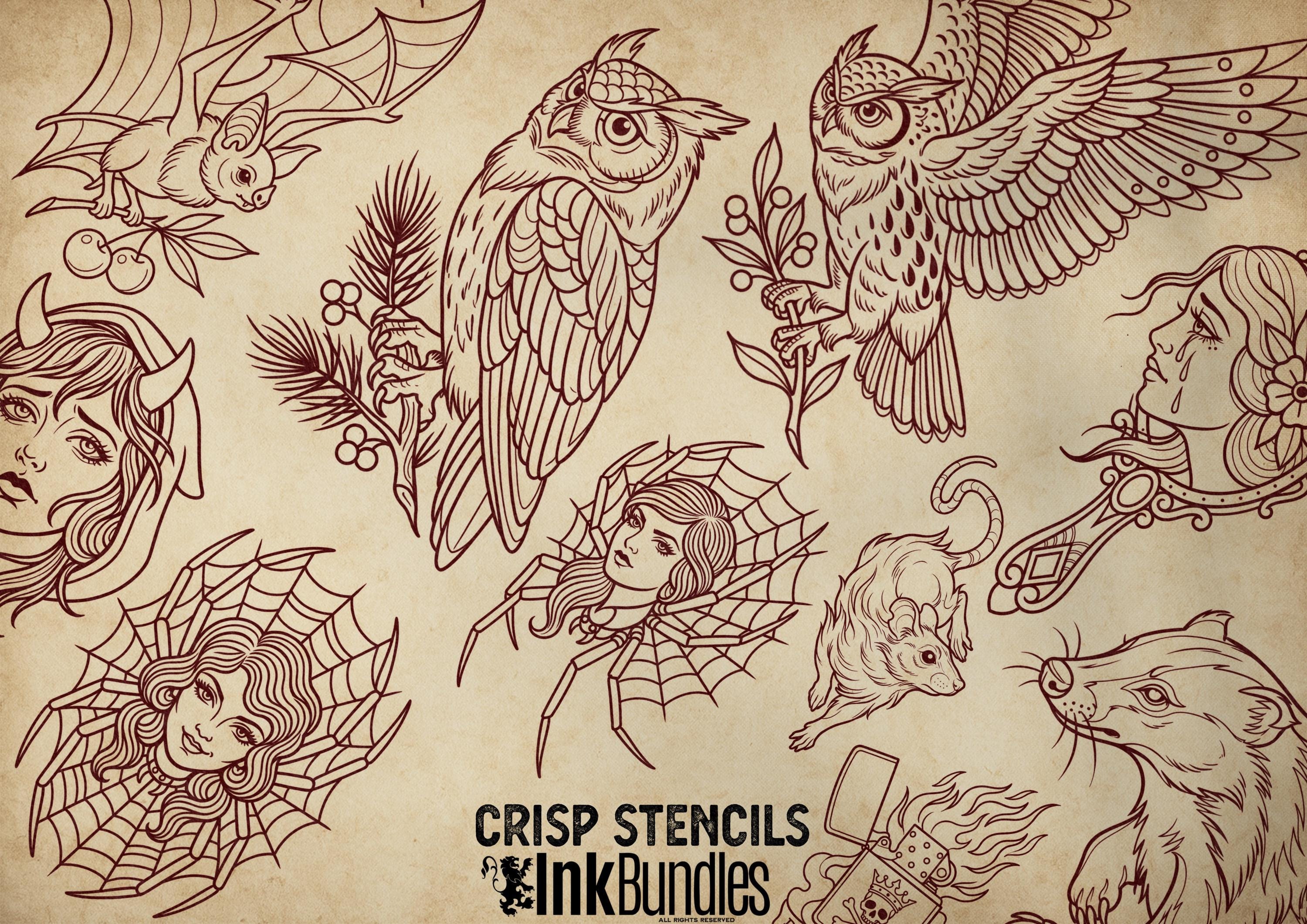 Neo-Traditional vol.1, Procreate creative design kit & custom art! 600+