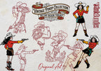 Traditional Pinup Design kit - Procreate | 150+ Classic old-scool , stencils ( digital download ) Tattoo Flash Art