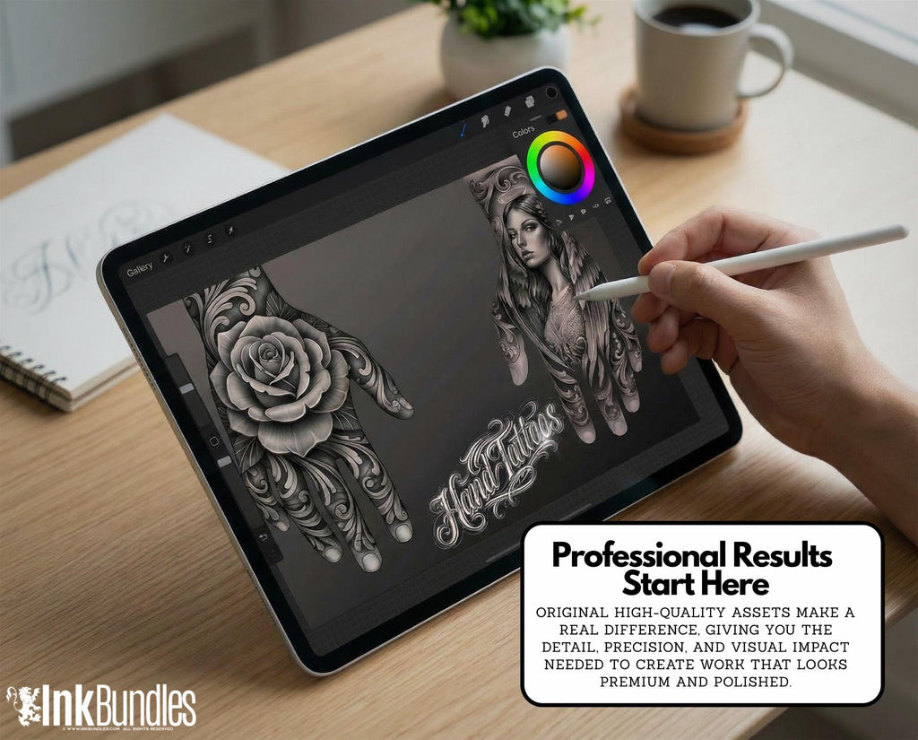 ProcreateTattoo Stamp Brushes, Hand Tattoo ideas ( digital download )