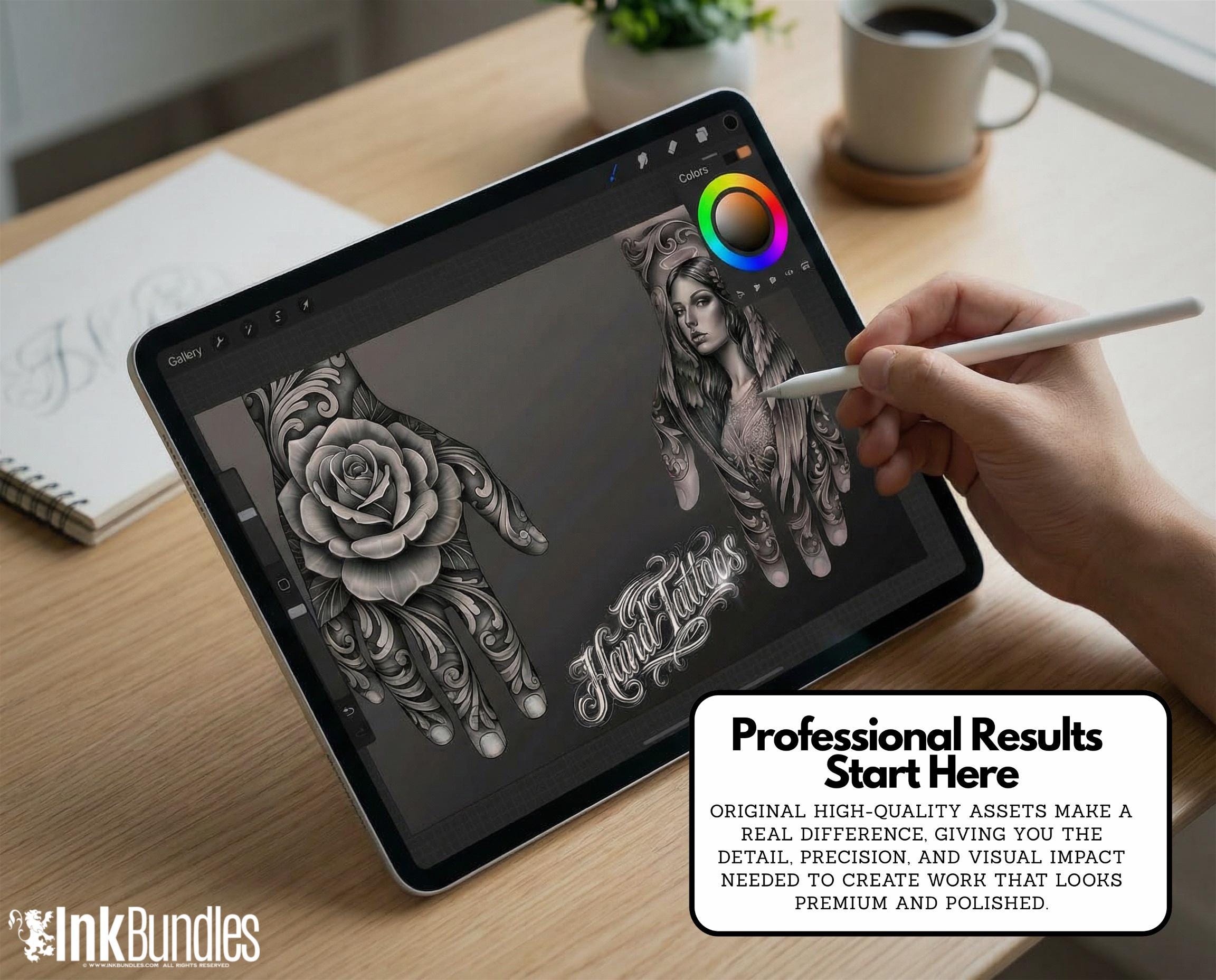 ProcreateTattoo Stamp Brushes, Hand Tattoo ideas ( digital download )