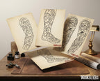 Japanese Traditional Sleeves, 4 irezumi bundles, sleeve stencils, Pdf, png & Procreate design bundle