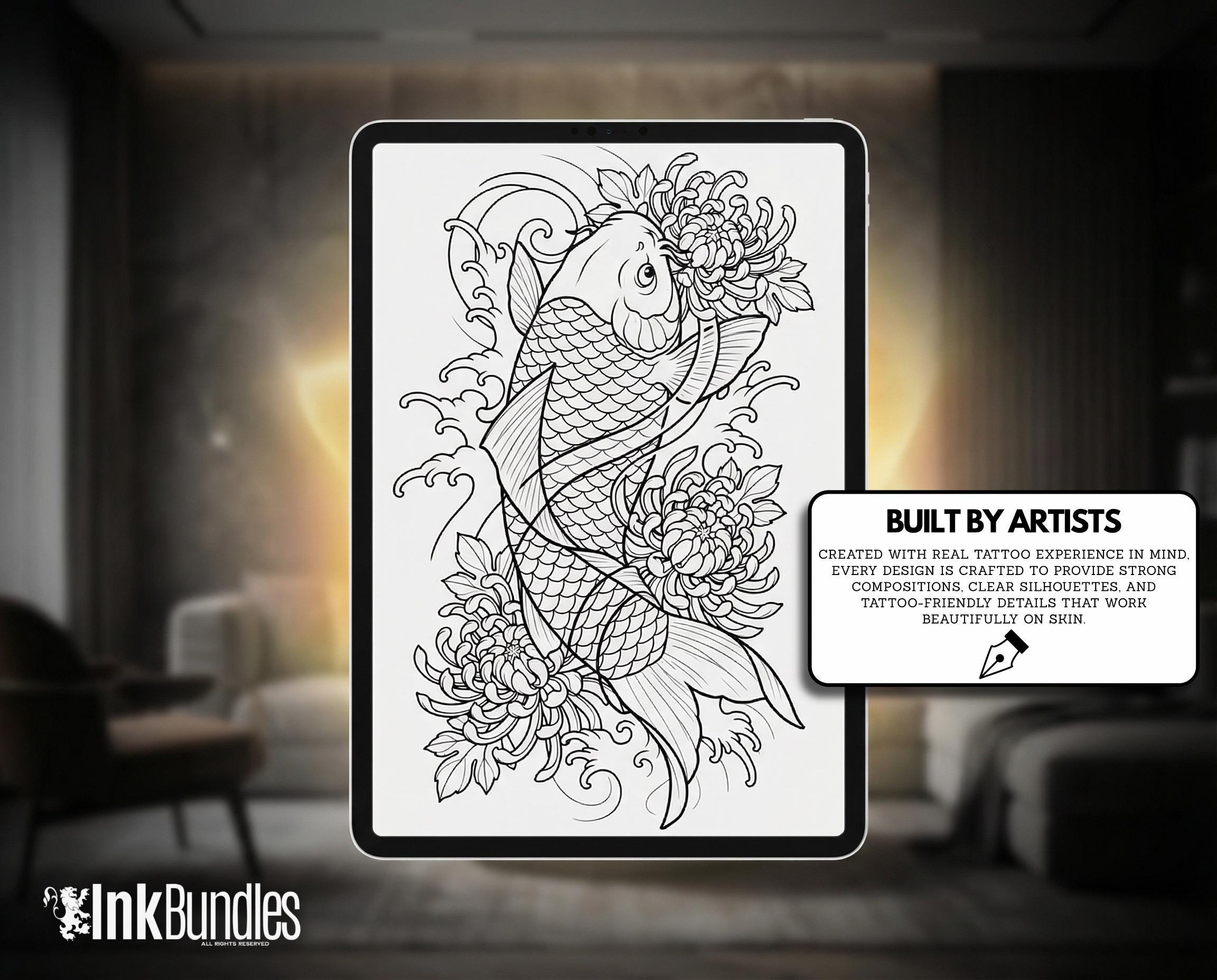 Japanese background design kit / ~ 100+ Procreate stamp brushes & textures