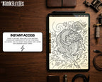 Japanese background design kit / ~ 100+ Procreate stamp brushes & textures