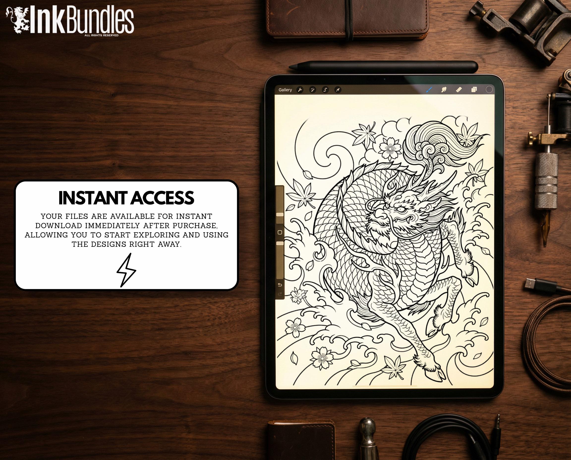 Japanese background design kit / ~ 100+ Procreate stamp brushes & textures