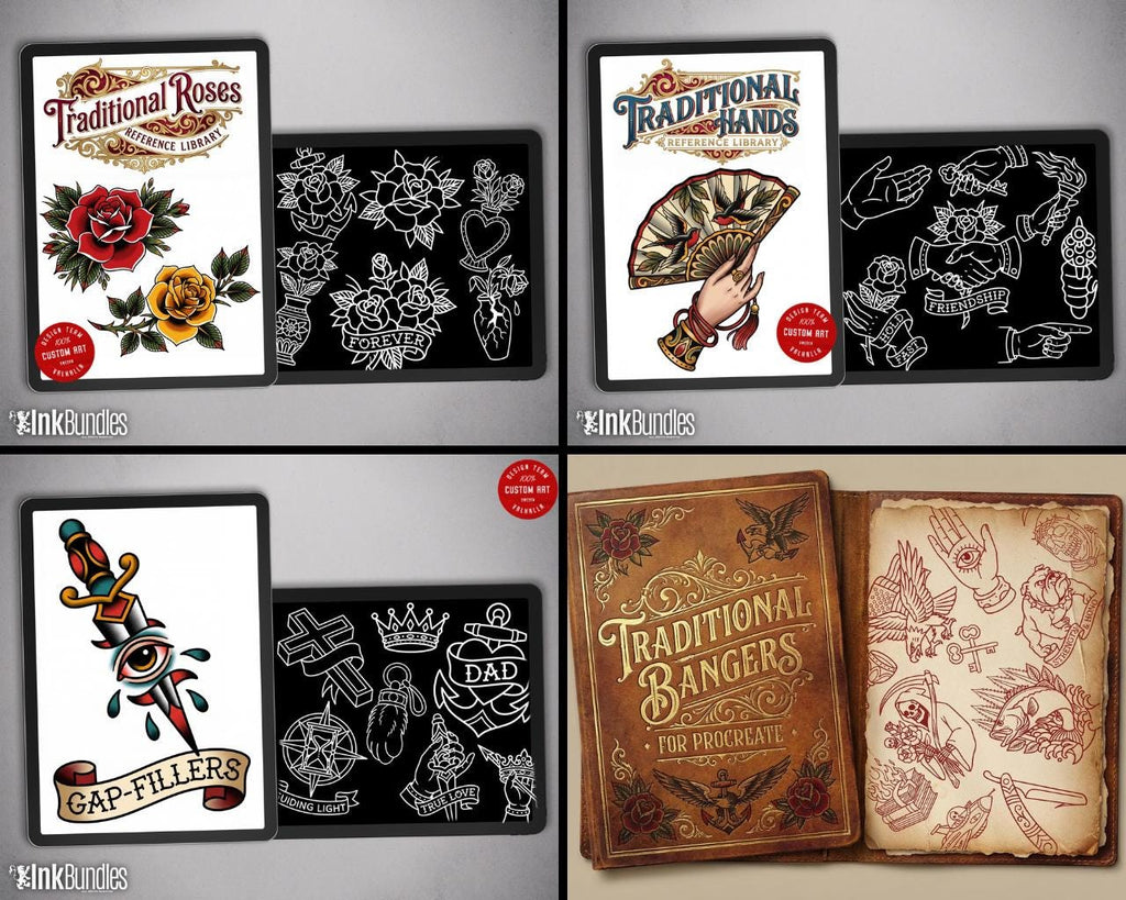 2026 Traditional Tattoo Procreate Stamp Collection