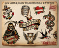 200+ American Traditional Tattoo Designs – Procreate Brushes & PNG Stencils (Digital Download)