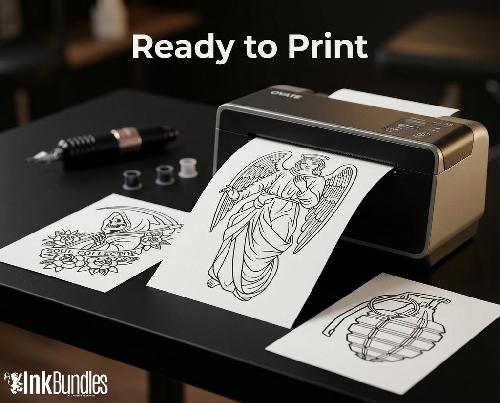 200+ American Traditional Tattoo Designs – Procreate Brushes & PNG Stencils (Digital Download)