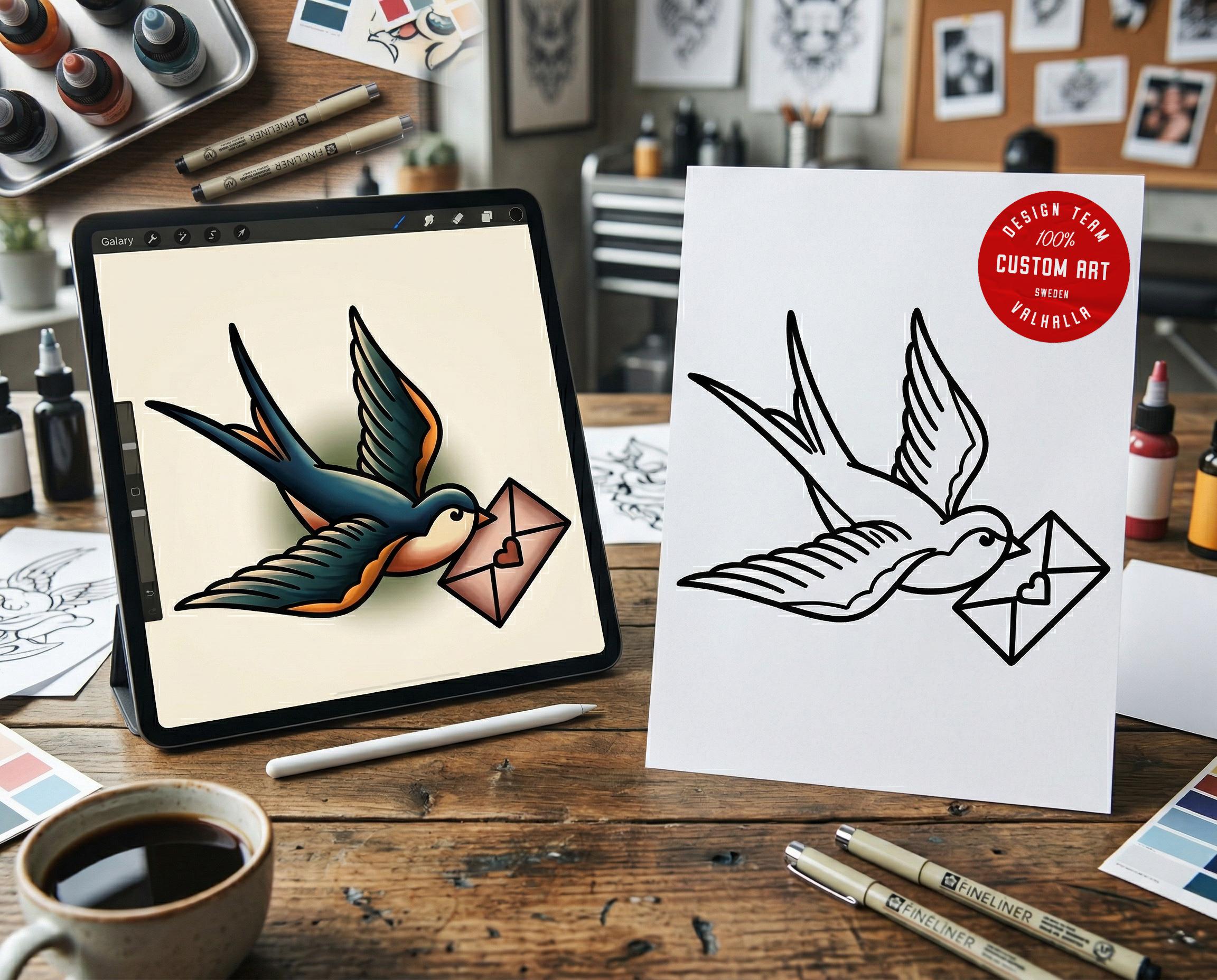 200+ American Traditional Tattoo Designs – Procreate Brushes & PNG Stencils (Digital Download)