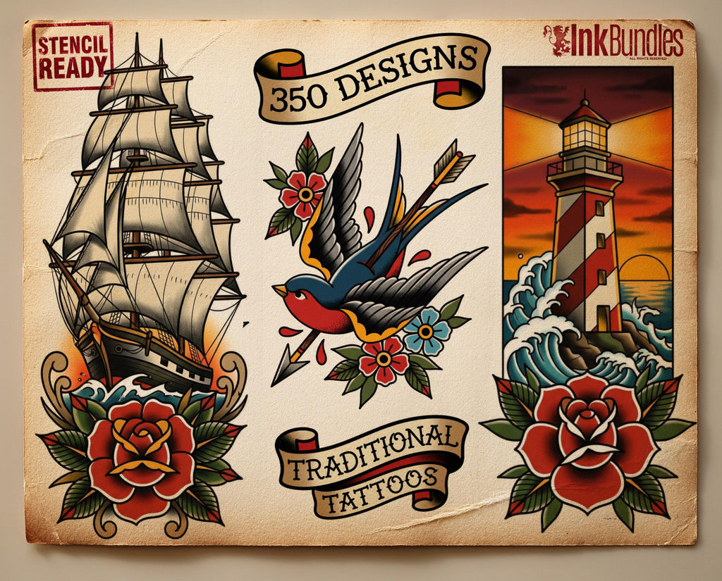 350+ Traditional Tattoo Ideas – Procreate Stamps | Old School