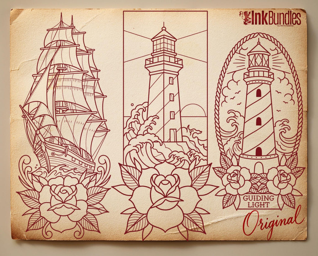 350+ Traditional Tattoo Ideas – Procreate Stamps | Old School