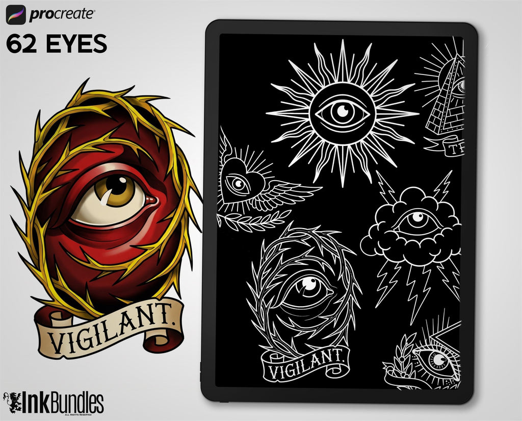 2026 Traditional Tattoo Procreate Stamp Collection
