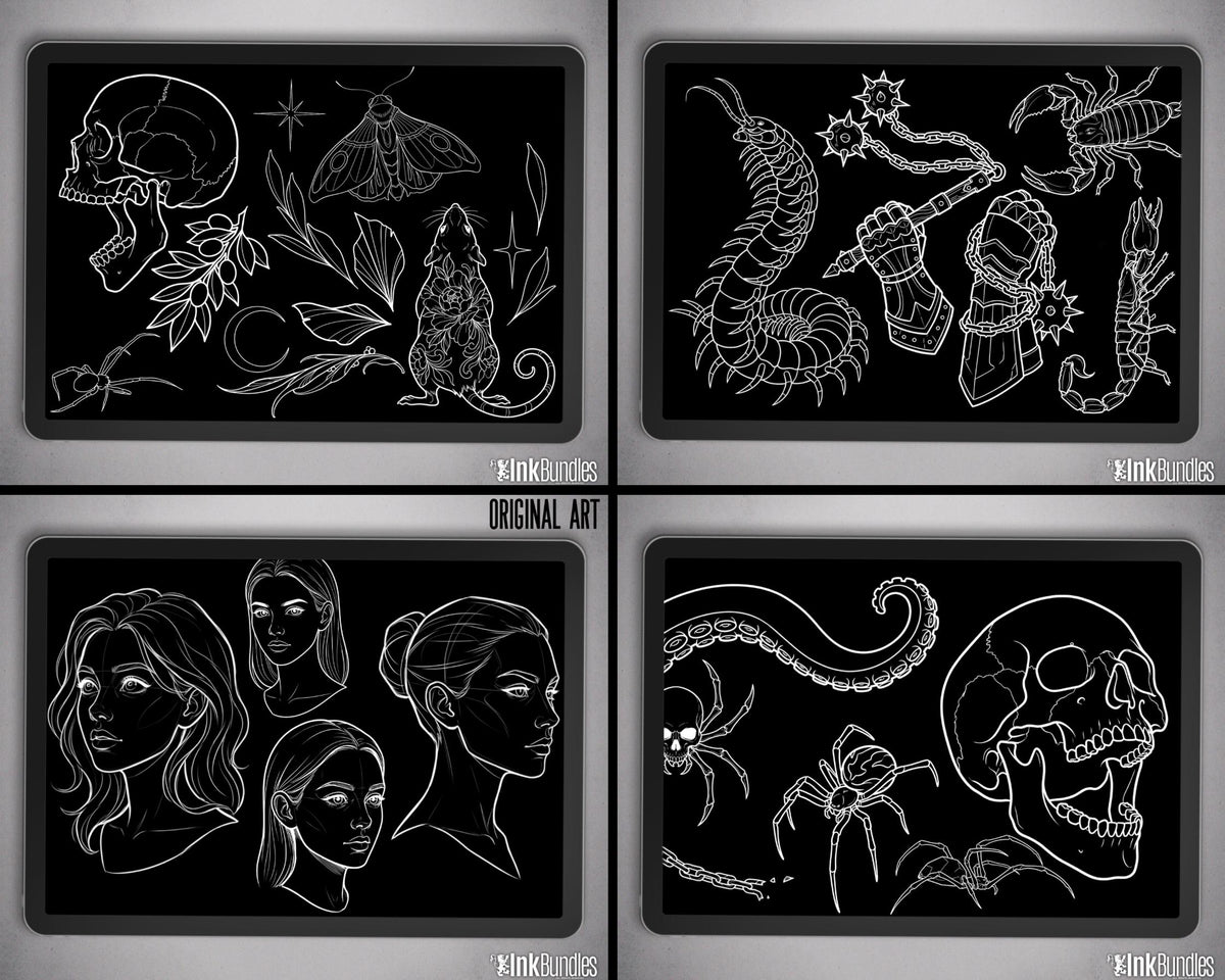 Procreate Tattoo Art Toolkit Bundle - 1,400+ Stamps & Brushes