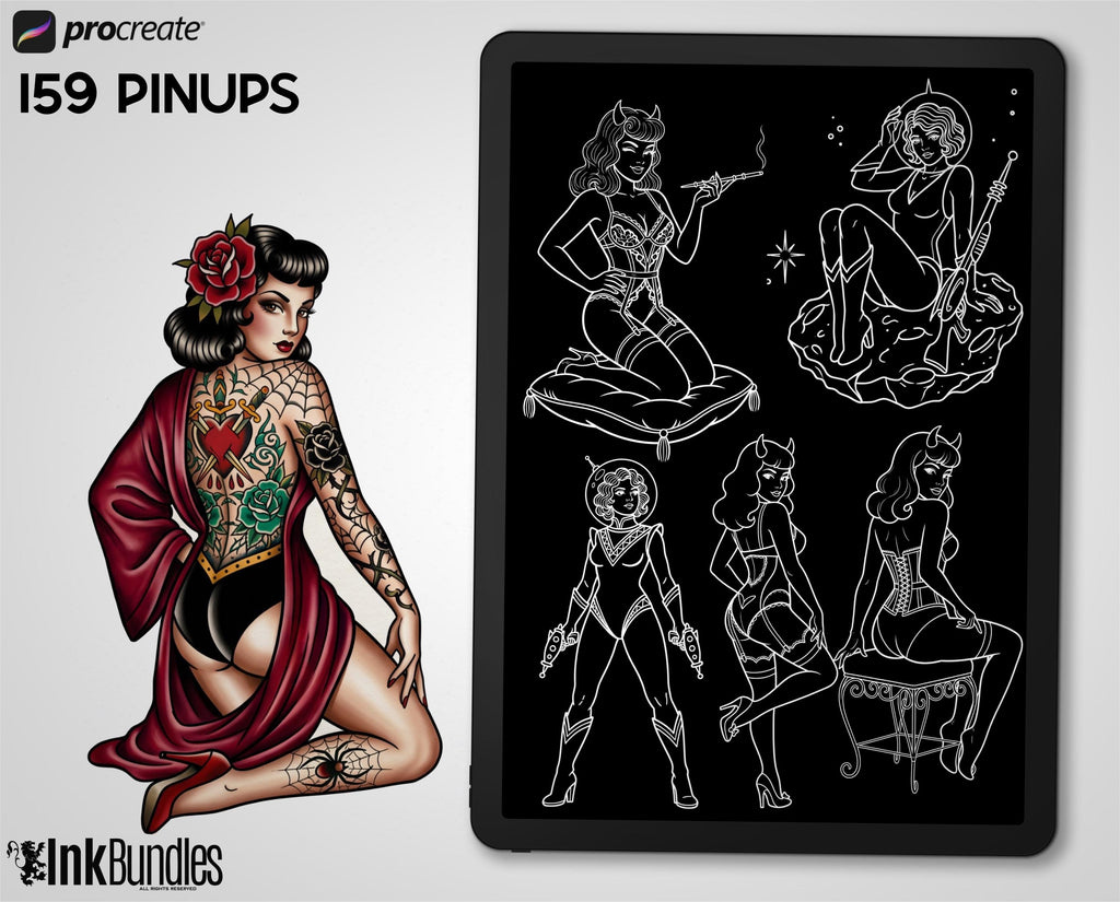 2026 Traditional Tattoo Procreate Stamp Collection