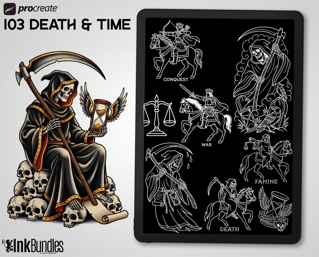 2026 Traditional Tattoo Procreate Stamp Collection