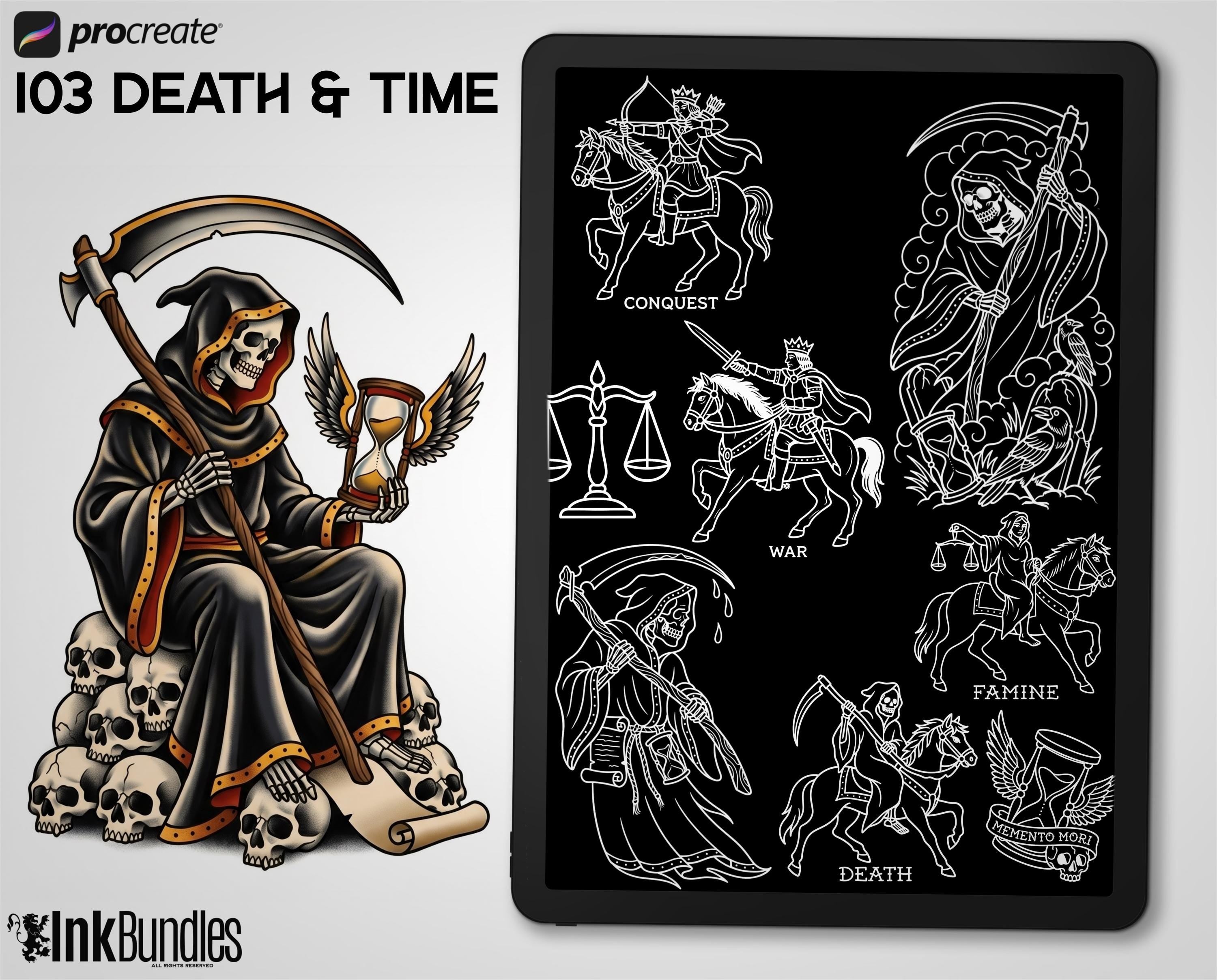 2026 Traditional Tattoo Procreate Stamp Collection