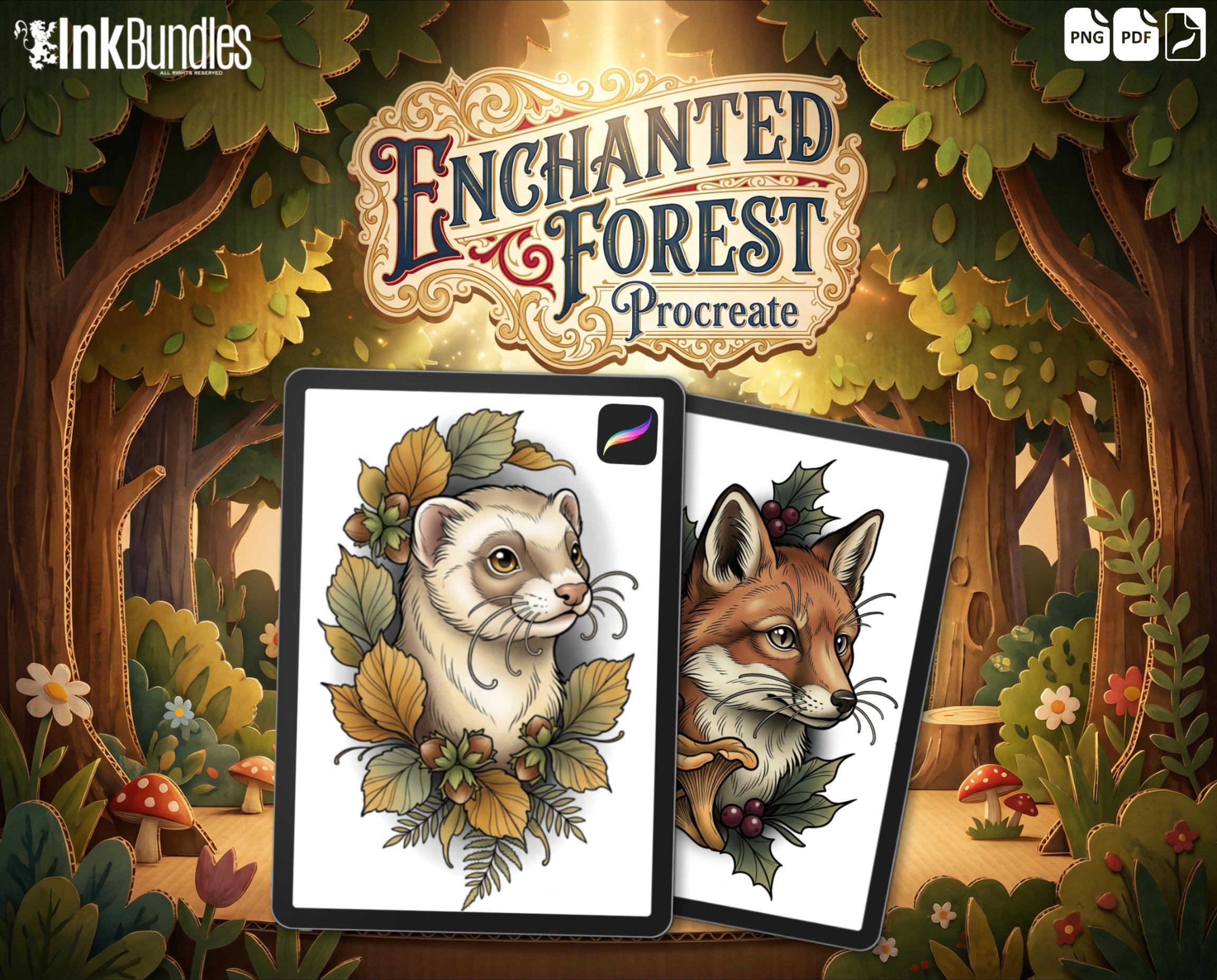 Neo-Traditional Forest Animals / The Enchanted Forest