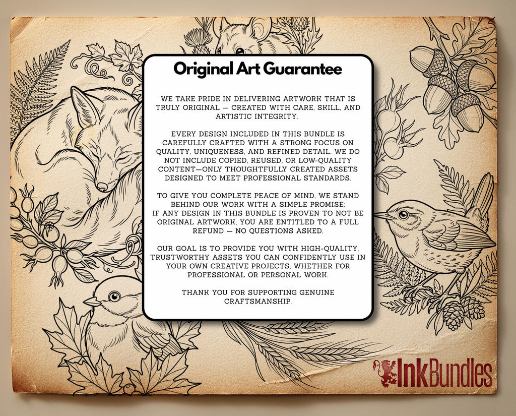 Neo Traditional Tattoo Bundle | The Enchanted Forest | Procreate + PNG | Wildlife tattoo stencils / pdf | Digital Download
