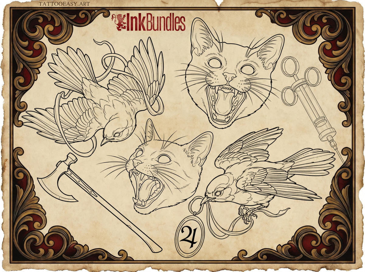 Procreate Tattoo Art Toolkit Bundle - 1,400+ Stamps & Brushes