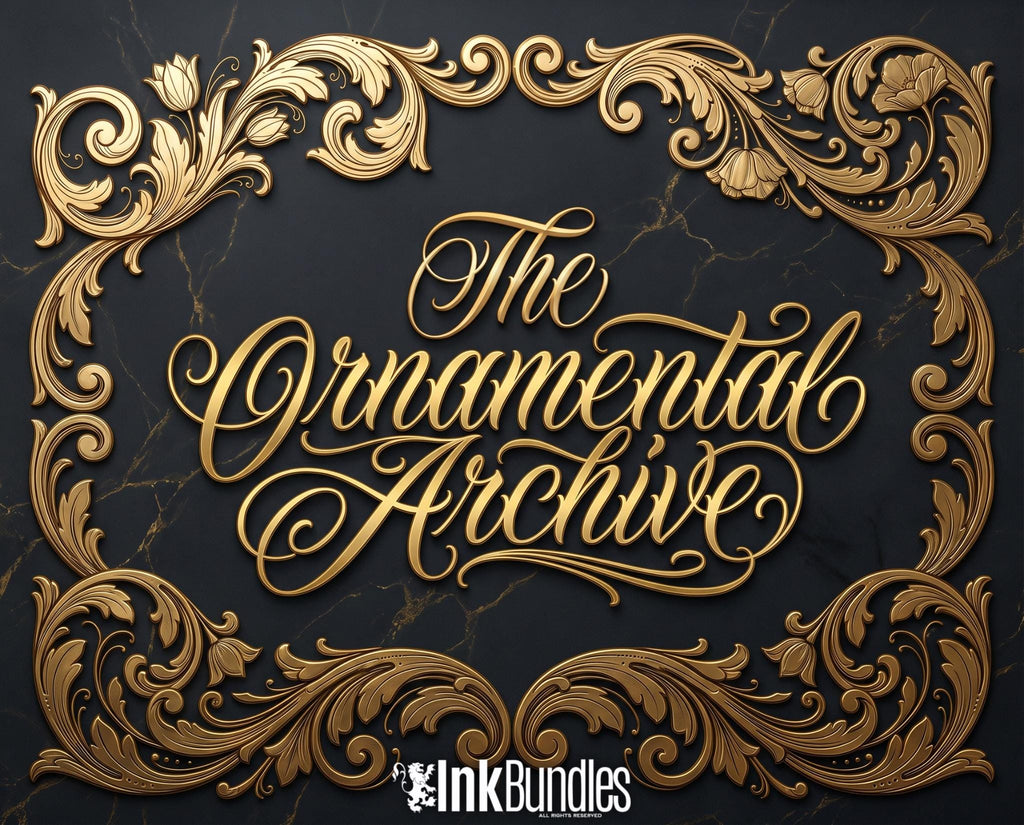 Ornament & Acanthus Tattoo Stencils – 500+ Procreate Stamps