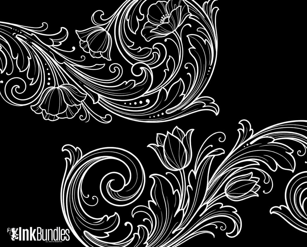 Ornament & Acanthus Tattoo Stencils – 500+ Procreate Stamps