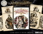 Religious Designs | Procreate + PNG & Ebook| Saints | Tatto art stencils