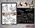 Procreate 220 Banner Designs | Procreate Brushset | Traditional Banners | stencils