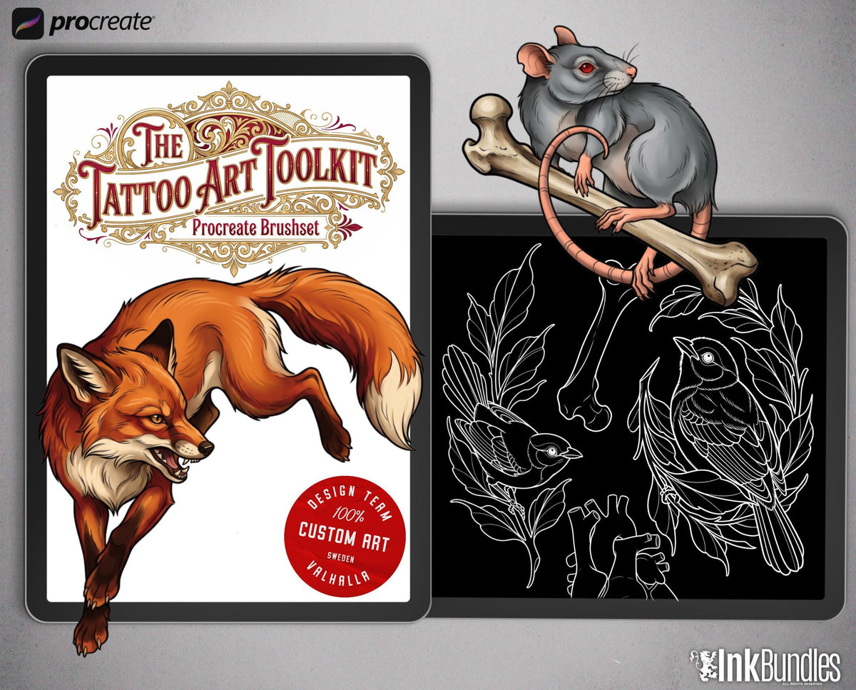 Procreate Tattoo Art Toolkit Bundle - 1,400+ Stamps & Brushes