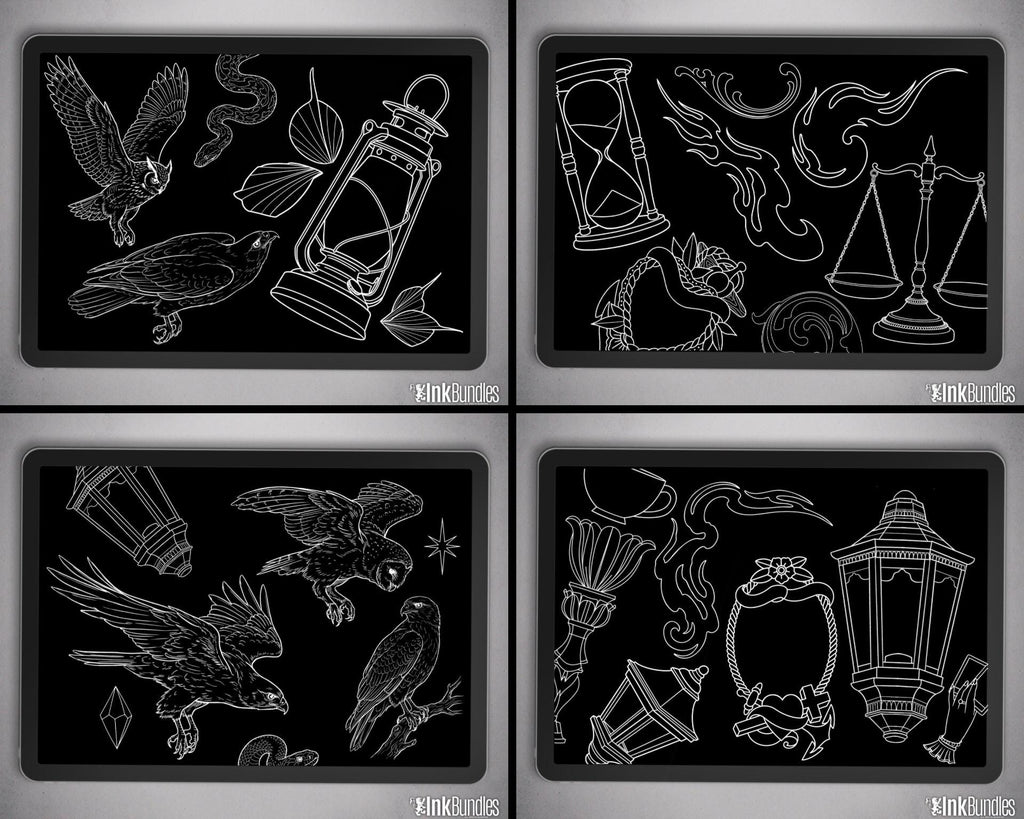Procreate Tattoo Art Toolkit Bundle - 1,400+ Stamps & Brushes